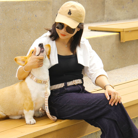 Woven Fabric Design Dog Matching Sets