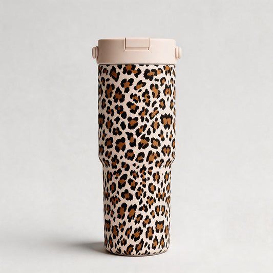 Leopard Print Ceramic-Lined Tumbler 750ml - Matching Dog & Owner Lifestyle