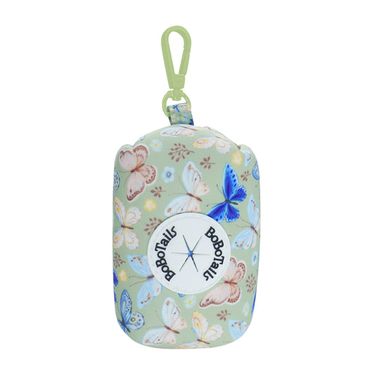 Bobotails Butterfly Printed collection Poop bag Holder pet lightweight pouch with zipper to hold waste bags