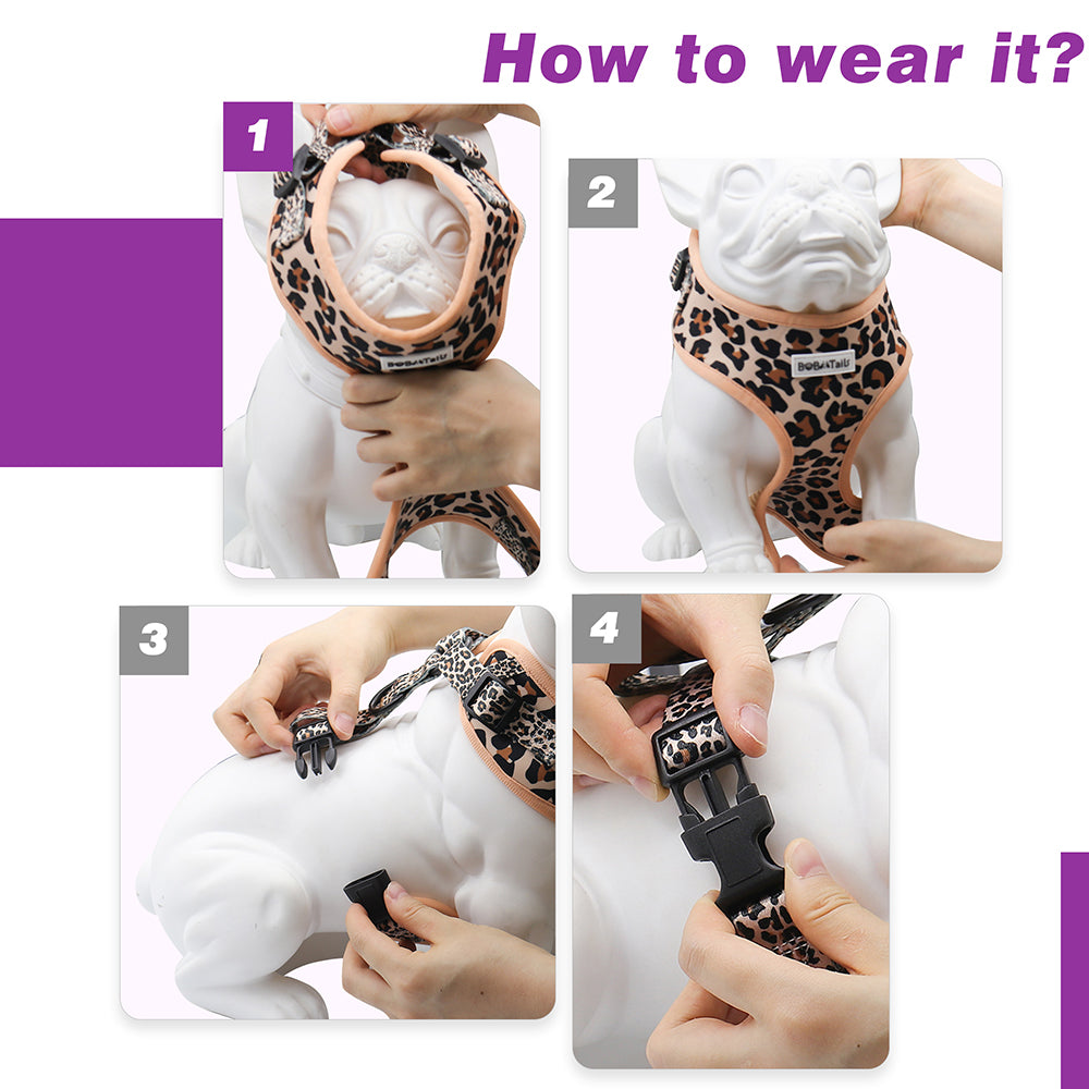 Bobotails Dog Harness, No-Pull Pet Harness with Leash Clips, Adjustable Soft Padded Tactical dog harness, Airmesh Breatheable Pet Cotton material Dog Harness of walking essentials and walking kits