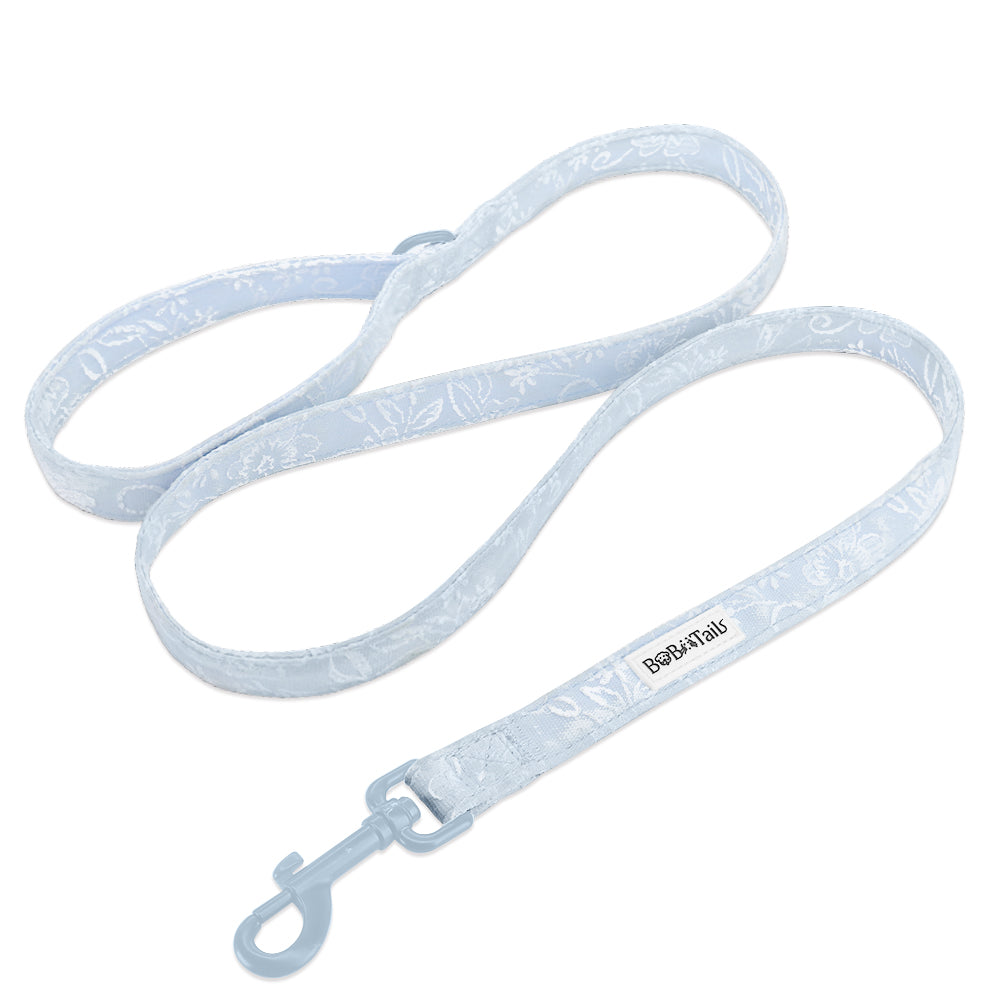 Adjustable Morning Glory dog leash and collar for small dogs with soft padded lining