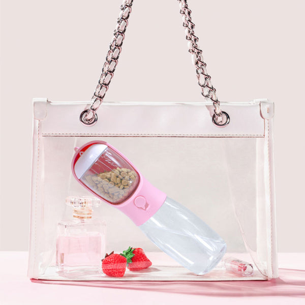 Bobotails slim water bottle with Food Container, Travel Puppy Water Bowl, Portable Pet Dispenser, Dog Stuff Accessories Items, Puppy Essentials Necessities for Cat Walking and Hiking Dog Gift