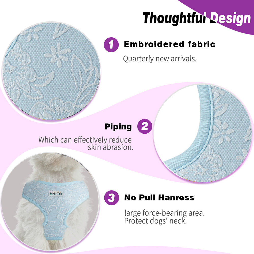Bobotails Dog Harness, No-Pull Puppy harness with Leash Clips, Adjustable Soft Padded Dog Vest, Airmesh Breatheable Pet Cotton material Vest with Easy Control for Medium dog harness