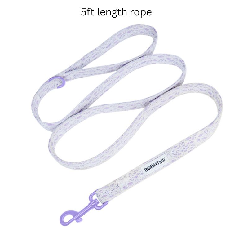 lavender lace run leash for dogs designed to match the harness and owner accessories in a coordinated system