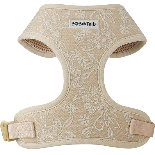 mornig glory biscuit dog harness designed as part of a matching dog and owner accessory system for everyday walks