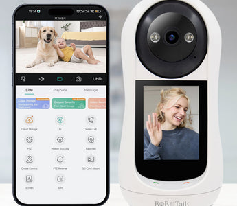 Bobotails pet camera with motion tracking