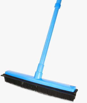 Rubber Broom with Squeegee for Carpet Pet Hair Remover
