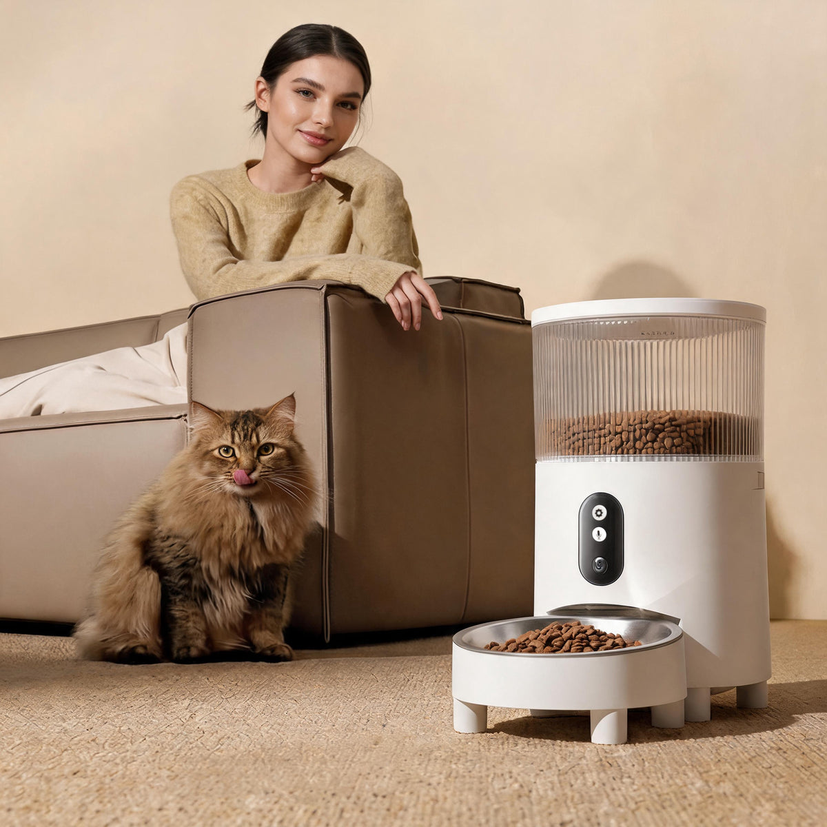 WiFi自動給餌器 – 猫と犬のためのスマートタイマー付きフードディスペンサー