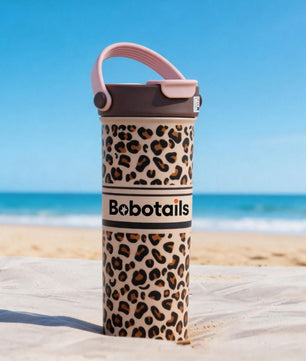 ヒョウ柄ステンレスタンブラー – 600ml ステンレス製トラベルコーヒーカップ