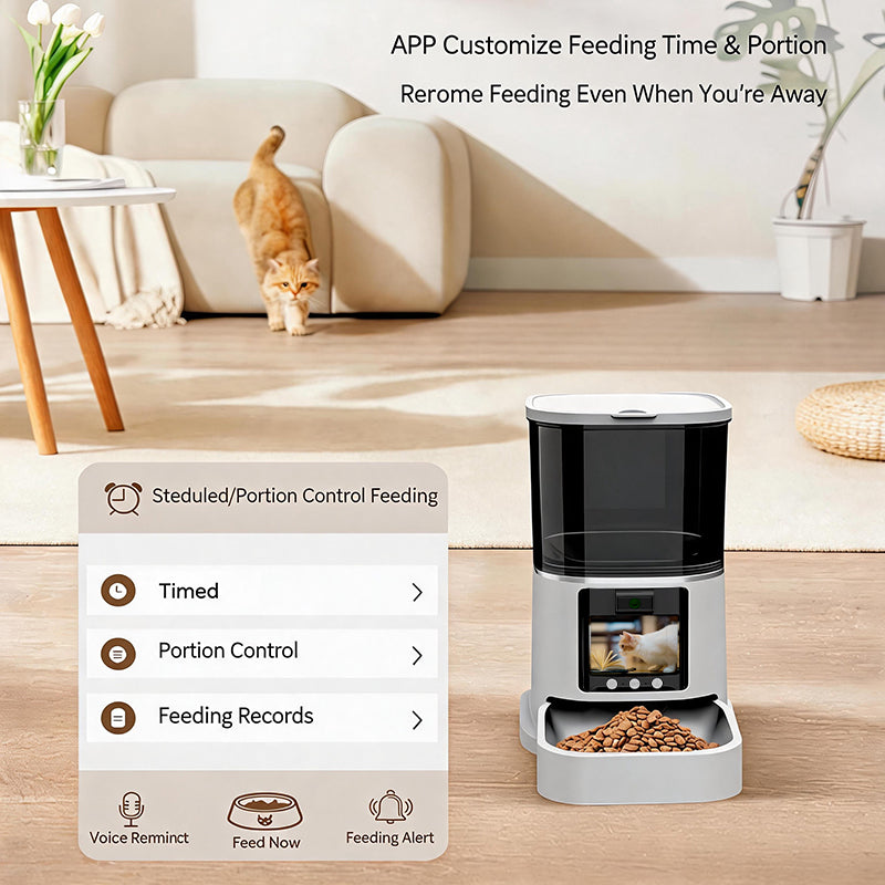 WiFi自動給餌器 – 猫と犬のためのスマートタイマー付きフードディスペンサー