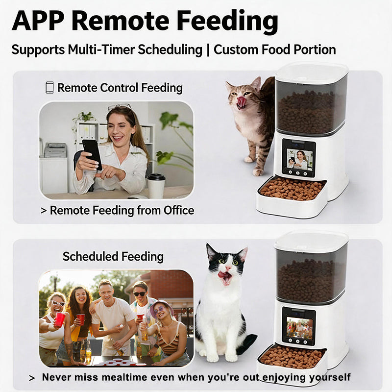 WiFi自動給餌器 – 猫と犬のためのスマートタイマー付きフードディスペンサー