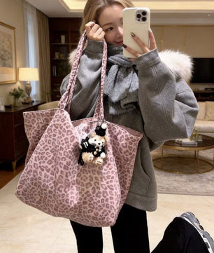 Leopard Print Canvas Tote Bag - Matching Dog & Owner Style