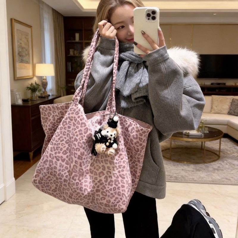 Leopard Print Canvas Tote Bag - Matching Dog & Owner Style