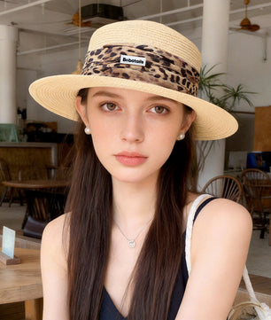 Leopard Print Straw Hat - Matching Dog & Owner Style