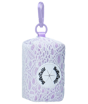 Bobotails Beauty of Lace collection Poop bag Holder lightweight pouch with zipper to hold waste bags and Carabiner on the leash backpack harness 