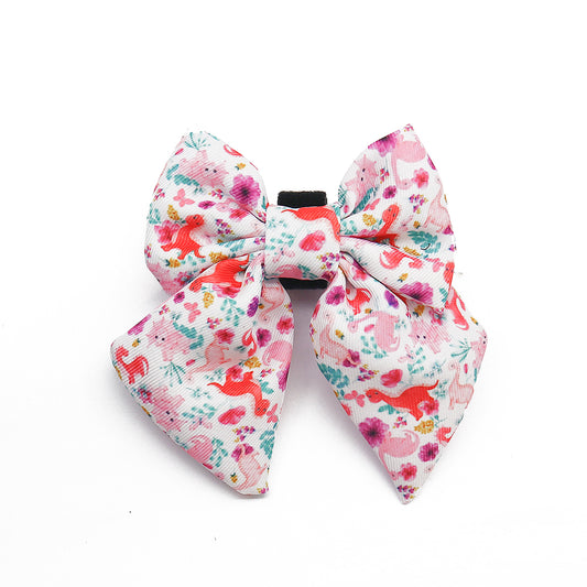 Bobotails Dinosaur Printed Dog Bow Tie in Birthday Wedding Thankgiving and Christmas Holiday Celebrations Collection