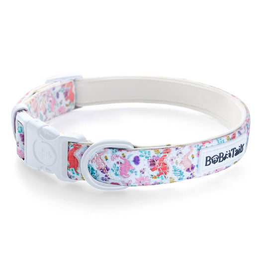 Bobotails Dinosaur Printed Dog Collar New Collection with safty locking buckle and D-ring holder for small medium and large dogs