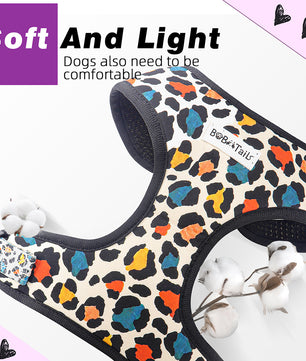 Bobotails Dog Harness,Escape Proof Dog Harness with 1 Dog Leash Clips, Adjustable Soft Padded Dog Vest, Airmesh Breatheable Pet Cotton material Vest with Easy Control for Small and Medium Size Dogs