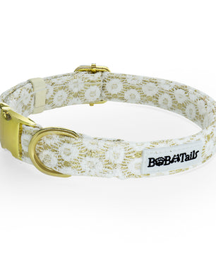 2024 Bobotails Floral Brilliance Gold Coating dog collars for medium dogs in winter Collection 