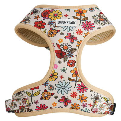 Flower Printed Dog Harness – Cheerful No Pull Harness for Small & Medium Dogs