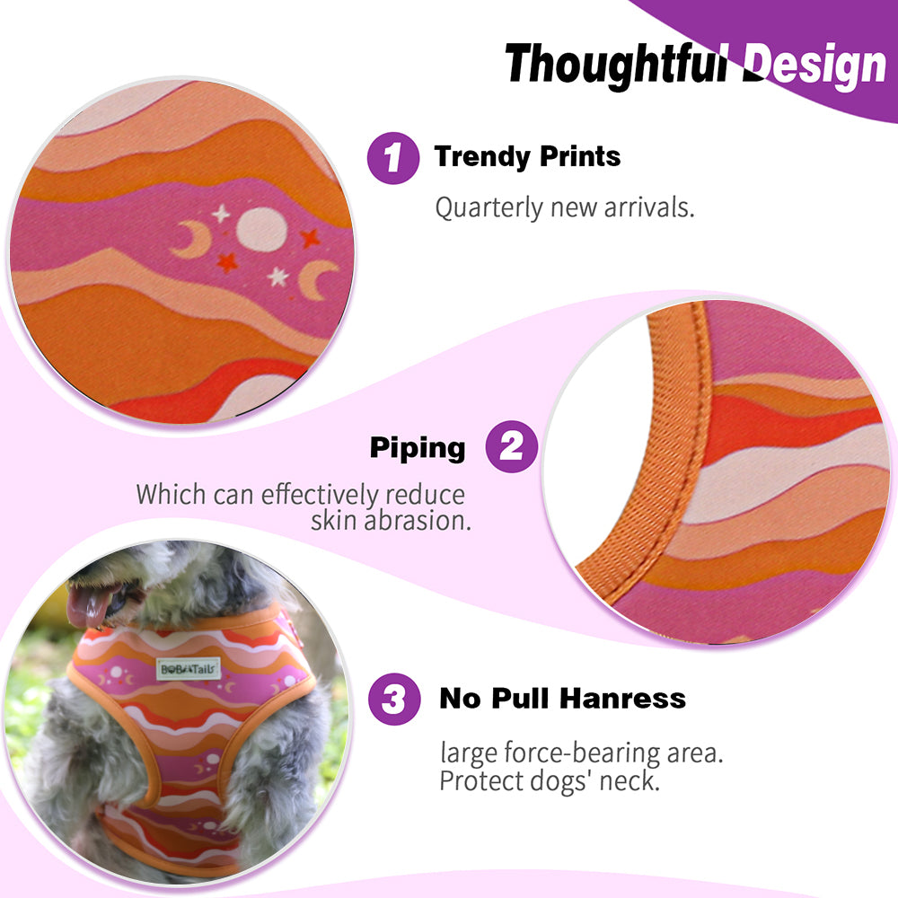 Bobotails Dog Harness, Harness Small Size Dog, Adjustable Soft Padded Dog Vest, Airmesh Breatheable Pet Cotton material Vest with Easy Control for Small and Medium Dogs