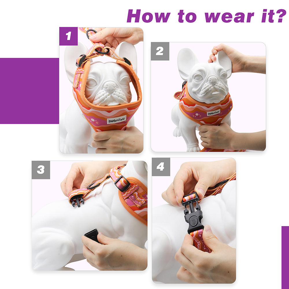 Bobotails Dog Harness, No-Pull Pet Harness with Leash Clips, Adjustable Soft Padded Tactical dog harness, Airmesh Breatheable Pet Cotton material Dog Harness for Small dogs for hiking,travelling,outdoor activities