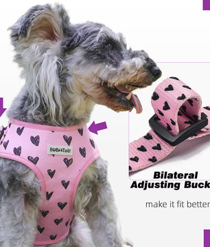 Bobotails Dog Harness,puppy harness and leash set training, Airmesh Breatheable Pet Cotton material Vest with Easy Control for Small and Medium Dogs
