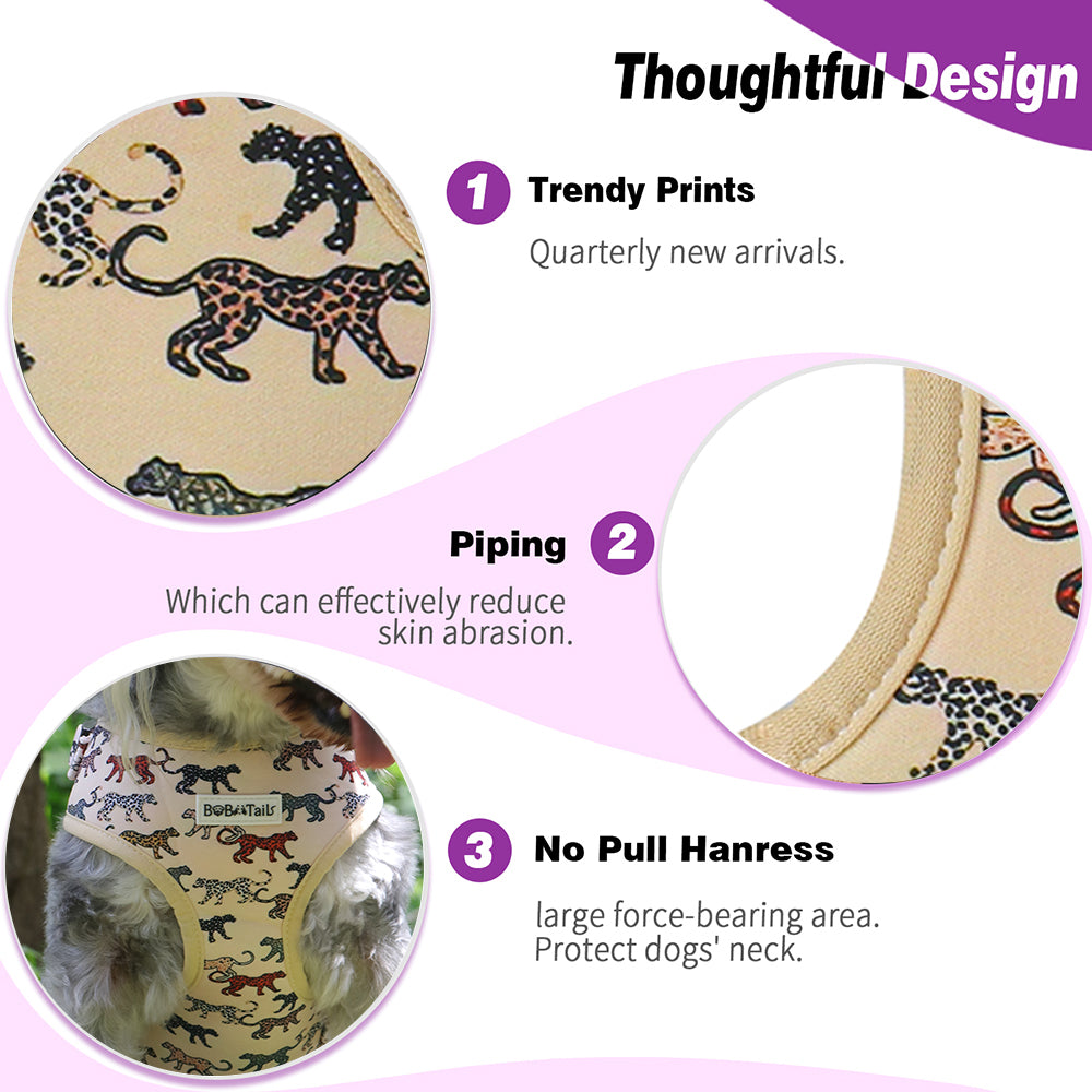 Bobotails Dog Harness, No-Pull Pet Harness with Leash Clips, Adjustable Soft Padded dog Accessories, Airmesh Breatheable Pet Cotton material Vest with Easy Control  for Small and Medium Dogs