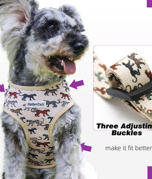 Bobotails Dog Harness, No-Pull Pet Harness with Leash Clips, Adjustable Soft Padded Dog Harness, Airmesh Breatheable Pet Cotton material Vest for hiking,travelling,outdoor activities,camping