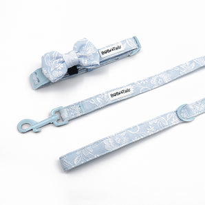 Durable Morning Glory dog collar and leash with secure metal clasp