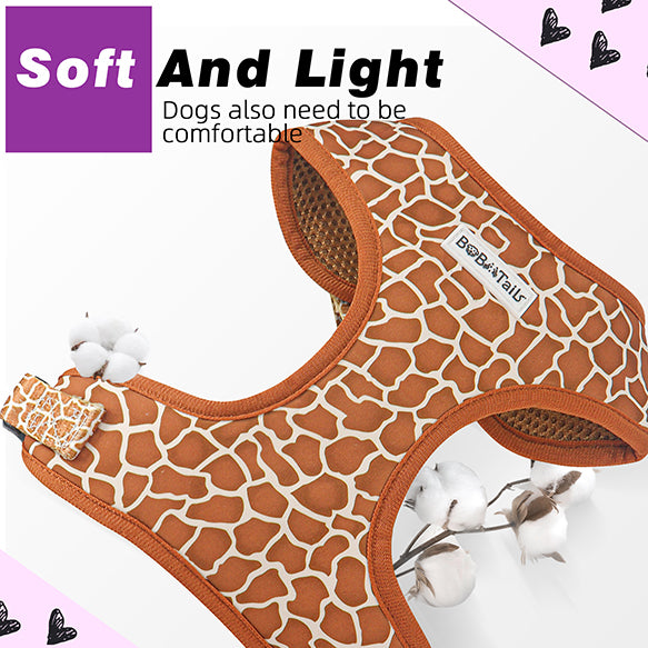 Bobotails Dog Harness, No-Pull Pet Harness with Leash Clips, Adjustable Soft Padded Dog Harness, Airmesh Breatheable Pet Cotton material Vest for hiking,travelling,outdoor activities