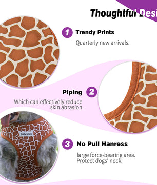 Bobotails Dog Harness, Harness Small Size Dog, Adjustable Soft Padded Dog Vest, Airmesh Breatheable Pet Cotton material Vest with Easy Control for Small and Medium Dogs