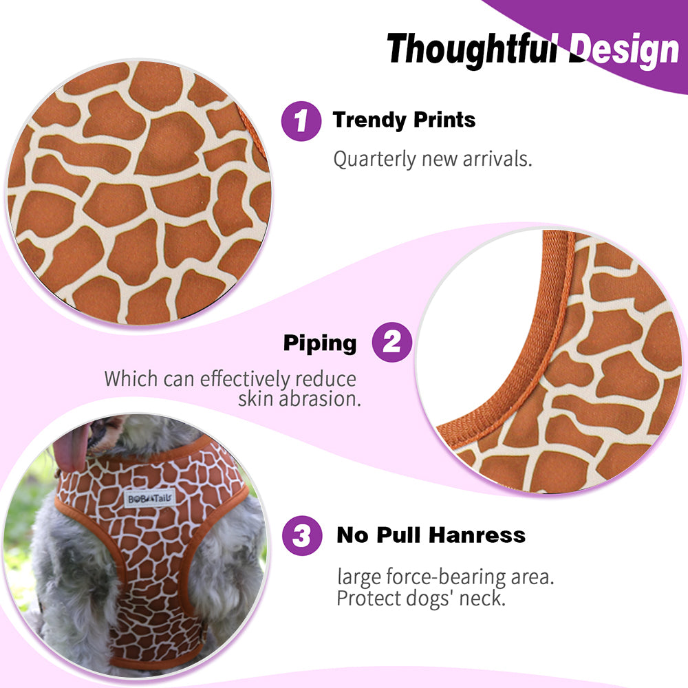 Bobotails Dog Harness, Harness Small Size Dog, Adjustable Soft Padded Dog Vest, Airmesh Breatheable Pet Cotton material Vest with Easy Control for Small and Medium Dogs