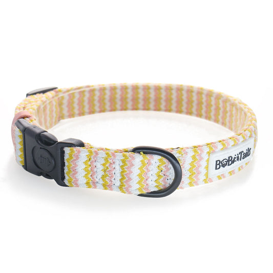 Bobotails Ocean Wave Ripple Dog Collars,Adjustable Cute Dog Collars Lightweight and Comfortable Knited Material for Small and Medium Dogs