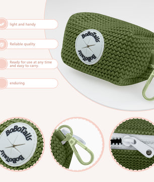 Bobotails Sweater stylish collection squeeze pouch holder lightweight pouch with zipper to hold waste bags and Carabiner on the leash backpack harness 