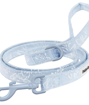 Morning Glory floral-patterned dog leash and collar set with reflective trim for safety