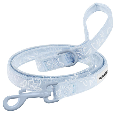 Morning Glory Blue Dog Leash – Fresh Floral 5ft Rope Leash for Small & Medium Dogs