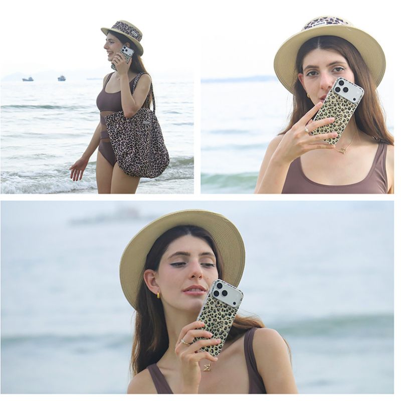 Designer leopard phone case for dog moms who love modern matching accessories.