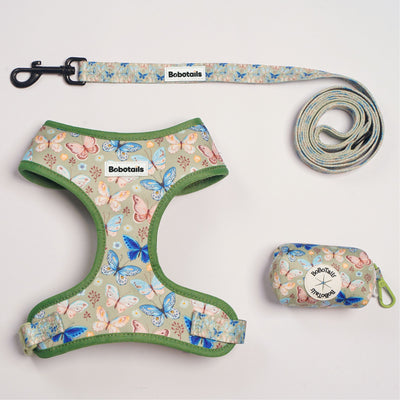 Butterfly Printed 3-Piece Harness Matching Bundle