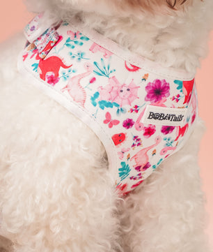 Dinosaur Printed Easy Walk Dog Harness