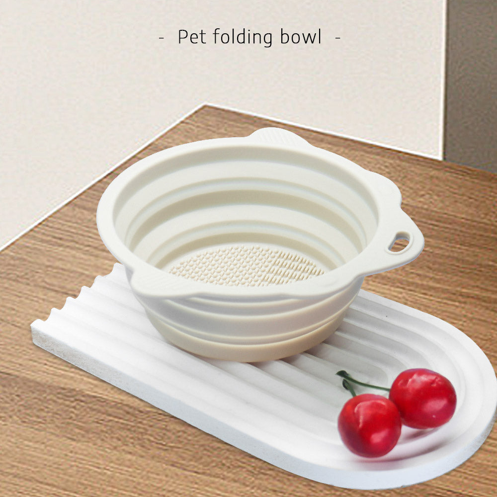 Bobotails Dog Treat Container,Foldable Silicone Dog Bowls,Portable Pet Feeding Watering Dish for Walking Parking Traveling with Carabiners