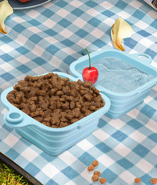 Bobotails Dog Bowls,Foldable Silicone Dog Bowls,Dog Feeder Bowls Walking Parking Traveling Dog Supplies with Carabiners