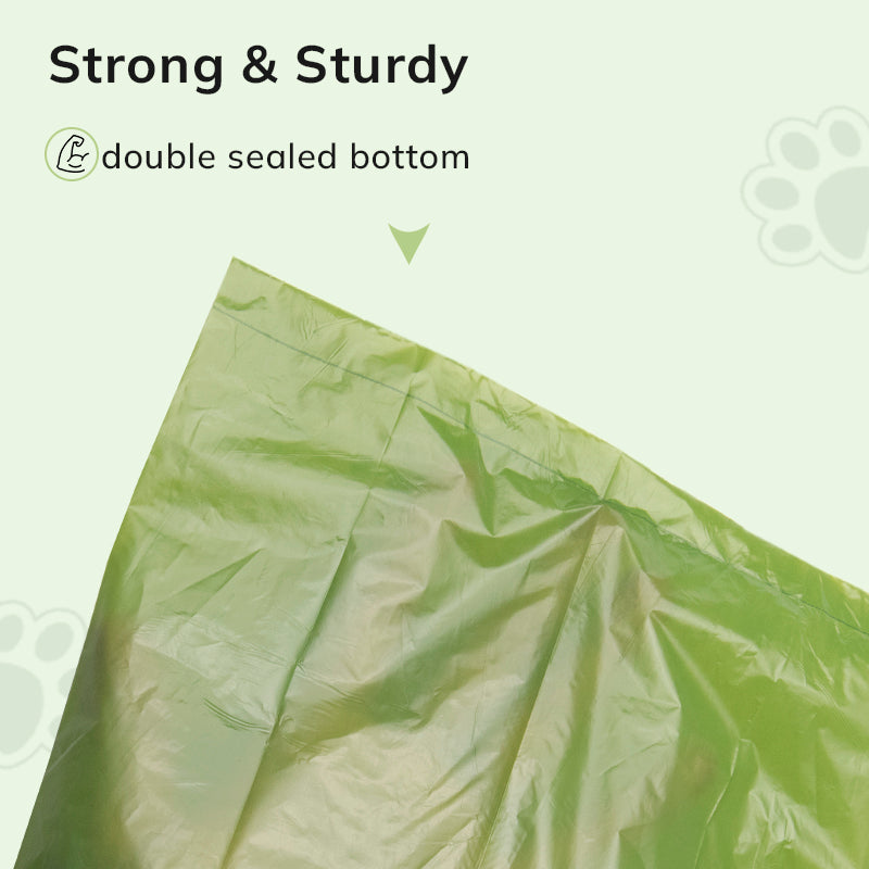 Roll of Dog Waste Bags with Dispenser for Outdoor Use