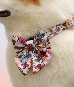 Flower Printed Dog Bow Tie – Cheerful Bow Tie for Special Occasions