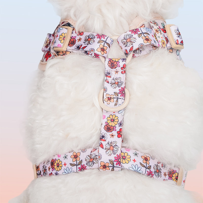 Flower Printed Rough Wear Dog Harness