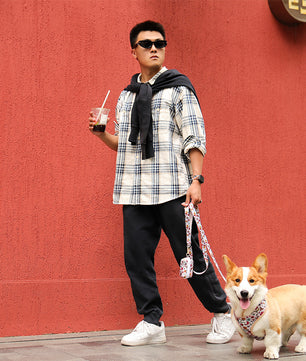 Flower Print best slip leash for dogs matching the harness and owner accessories in a coordinated set 