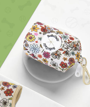 Flower Print small zipper bag matching the harness and owner accessories for daily dog walks