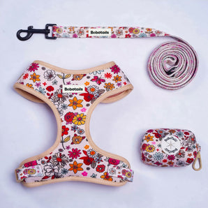 Flower Printed 3-Piece Harness Matching Bundle
