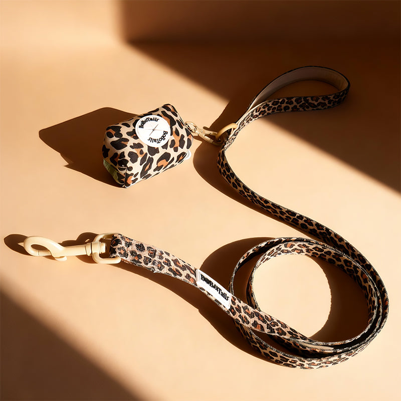 Support de sac de merde de chien imprimé léopard