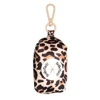 Leopard Print Dog Poop Bag Holder – Bold Dispenser with Carabiner Clip